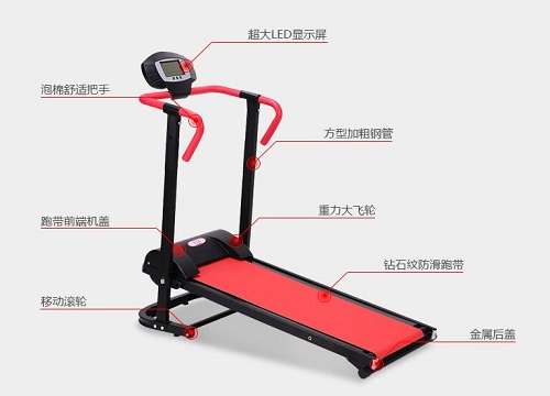 奇美康跑步机加长型可折叠机械驱动家用款