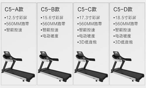 KUS跑步机C5电动商用级智能家用款四种配置明细